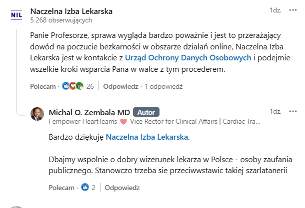 odpowiedź NIL do postu prof. Zembali