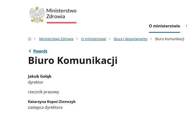 Screen z Biura Komunikacji MZ