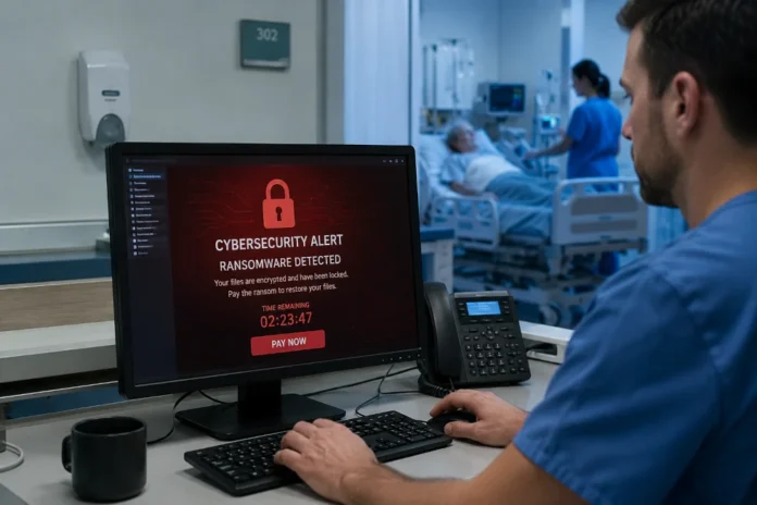 cyberatak na szpital alert