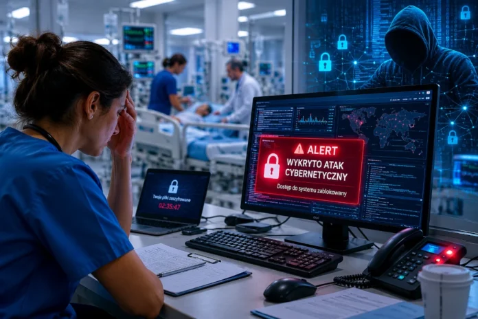 cyberatak w szpitalu powiadomienie